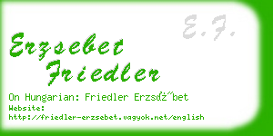 erzsebet friedler business card